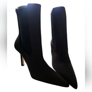 Good American Brown High Kickstand Stiletto Booties Size 7.5